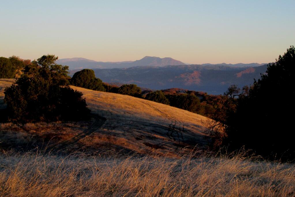 A view of Mount St. Helena at dawn from near the summit of Sonoma Mountain. (ARTHUR DAWSON)