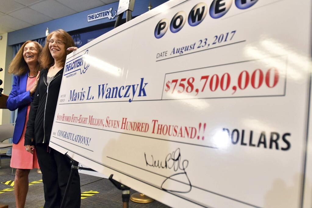 Mavis Wanczyk of Chicopee, Massachusetts won a record $758.7 million Powerball lottery jackpot. (STEVEN SENNE / Associated Press)