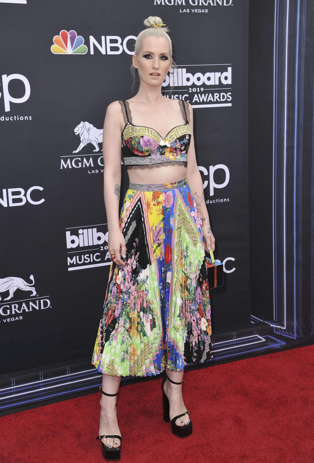Ingrid Michaelson arrives at the Billboard Music Awards on Wednesday, May 1, 2019, at the MGM Grand Garden Arena in Las Vegas. (Photo by Richard Shotwell/Invision/AP)