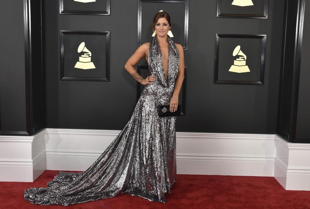 Cassadee Pope arrives at the 59th annual Grammy Awards at the Staples Center on Sunday, Feb. 12, 2017, in Los Angeles. (Photo by Jordan Strauss/Invision/AP)