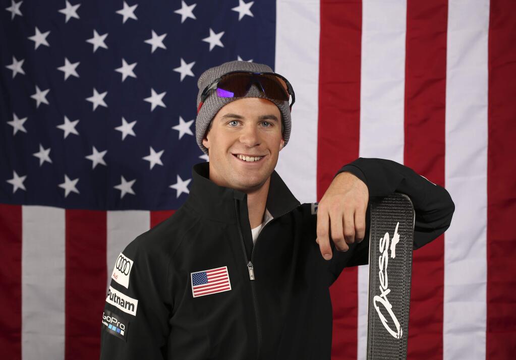 This is a Wednesday, Sept. 27, 2017 file photo of U.S. Olympic Winter Games freestyle skiing aerials hopeful Mac Bohonnon as he poses for a portrait at the 2017 Team USA media summit in Park City, Utah. American freestyle skier Mac Bohonnon will pay tribute to one of his sport's most fascinating and beloved characters if the conditions are right. And if that goes well he might find himself with an Olympic medal hanging around his neck, too. Bohonnon has been working on the 'Hurricane,' the same trick the late Speedy Peterson landed eight years ago to win his silver medal in aerials. (AP Photo/Rick Bowmer/ File)