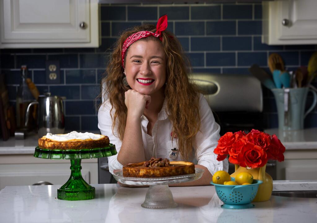 Anamaria Morales makes cheesecakes for restaurants and local stores. (John Burgess/The Press Democrat)