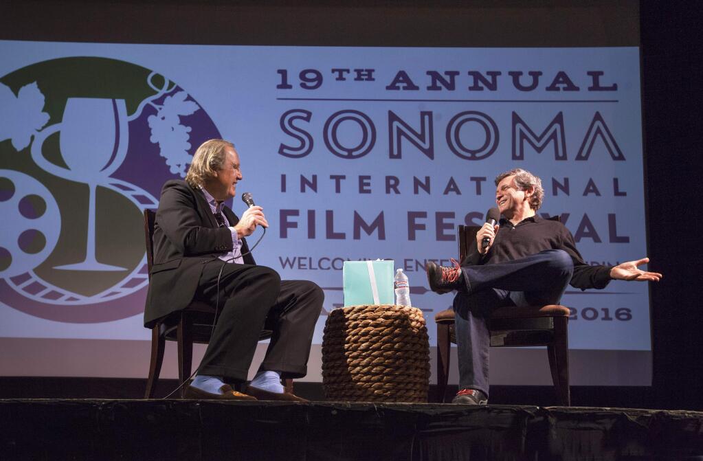 A special tribute to Robert Mark Kamen (right) was held at the Sebastiani Theatre on Wednesday, March 30, the opening night of the 19th Annual Sonoma International Film Festival. Kamen, interviewed by Kevin McNeely, executive director of SIFF, is the screenwriter of such major motion pictures as Taps, The Karate Kid, The Fifth Element, The Transporter, and Taken, among many others. (Photos by Robbi Pengelly/Index-Tribune)