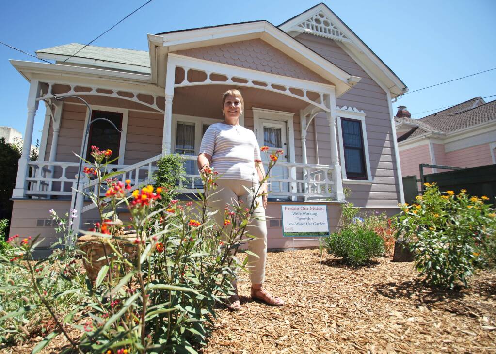 Petaluma resident and master gardener Suzanne Clarke has mitigated drought impacts on her landscape by replacing grass with sheet mulch and planting native vegetation.