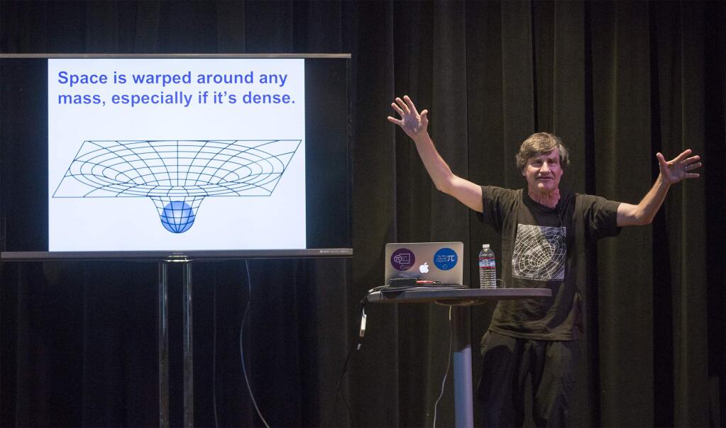 American astrophysicist and professor of astronomy at UC Berkeley, spoke in Sonoma High School's Little Theatre about, among other things, gravitational waves. (Photo by Robbi Pengelly/Index-Tribune)