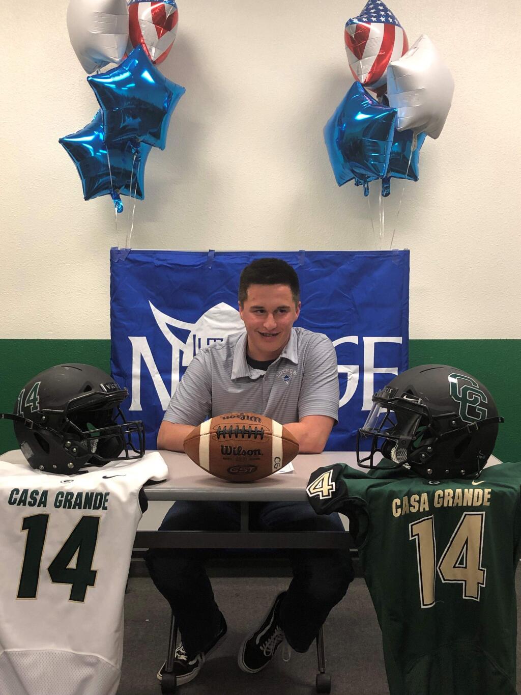 SUBMITTED PHOTOCasa Grande High School senior Aaron Krupinsky has signed a Letter of Intent to play football at Luther College in Iowa.