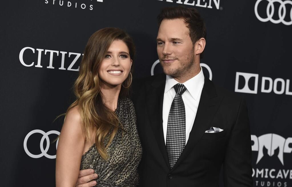 FILE - In this April 22, 2019, file photo, Katherine Schwarzenegger, left, and Chris Pratt arrive at the premiere of 'Avengers: Endgame,' at the Los Angeles Convention Center. In an Instagram post Sunday, June 9, 2019, Pratt announced that he and Schwarzenegger were married the day before in a ceremony that was 'intimate, moving and emotional.' (Photo by Jordan Strauss/Invision/AP, File)