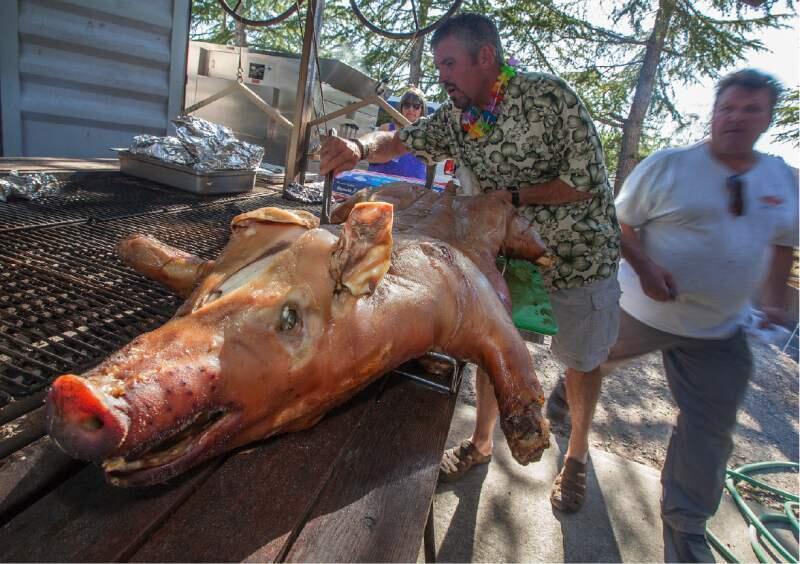 A whole roast pig is on the menu. (Photo by Robbi Pengelly/Index-Tribune)