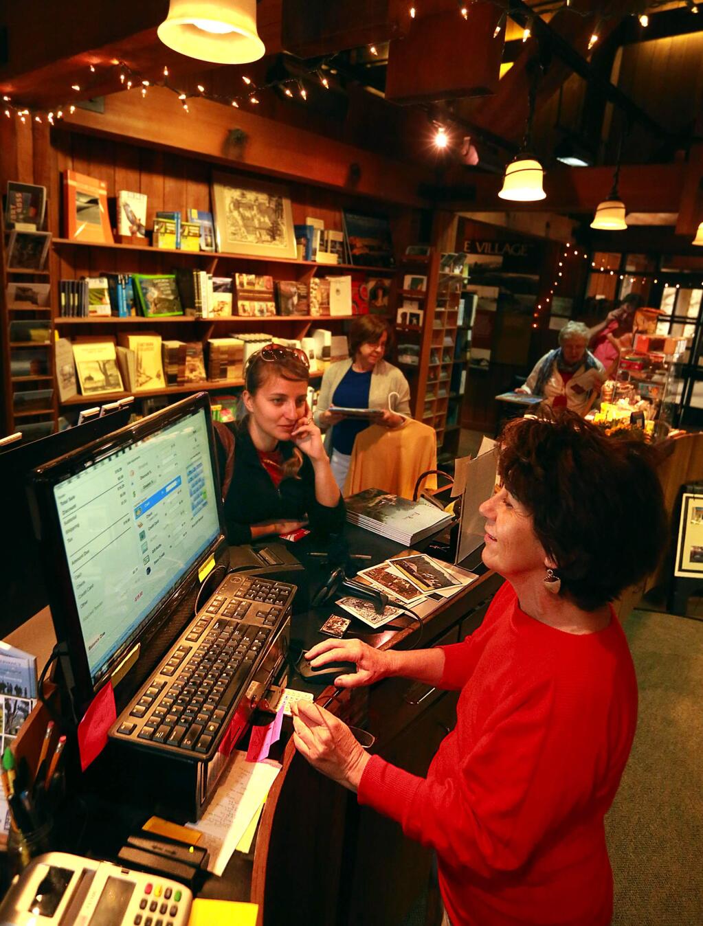 Ft. Ross operations manager Sarjan Holt uses a DSL Verizon line to operate the computer in the gift shop of the historic Russian fort north of Jenner. Visitors find the area a black hole of cell coverage and connection to the Internet. (The Press Democrat)