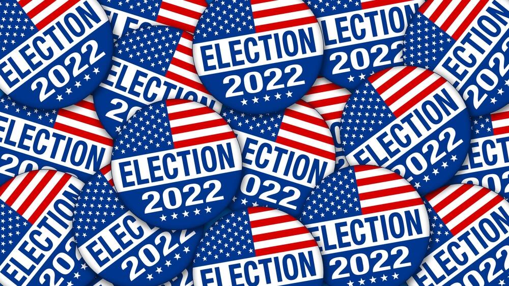 2022 Election campaign buttons with the USA flag — Illustration