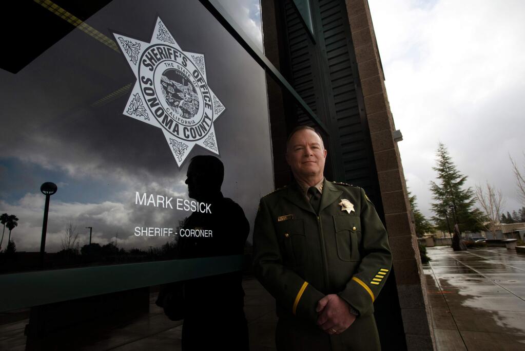 Sonoma County Sheriff Mark Essick photographed at the sheriff's office building in Santa Rosa in 2019. (Erik Castro/For The Press Democrat)