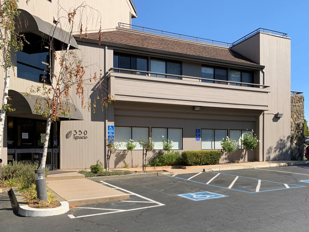 Professional Financial Investors, the main company that was used in a Ponzi scheme spearheaded by the late Ken Casey, was based in this 18,400-square-foot office building at 350 Ignacio Blvd. in Novato. The property is part of a portfolio of 70 Sonoma and Marin county office and multifamily properties being sold to pay back creditors and investors. (Tammy Quackenbush / for North Bay Business Journal) Friday, Sept. 24, 2021