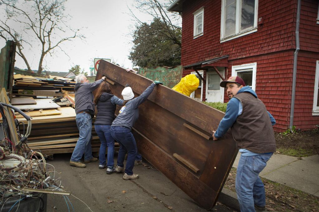 Petaluma, CA, USA. Monday, January 20, 2020._Volunteers gathered to help begin the restoration of the Polly Klaas Performing Arts Center.(CRISSY PASCUAL/ARGUS-COURIER STAFF)