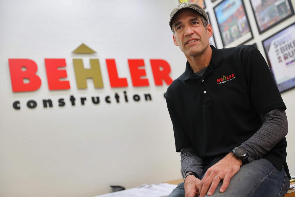 Mike Behler, owner of Behler Constuction Co., has donated hundreds of hours of his time to help fire survivors navigate the home rebuilding process.(Christopher Chung/ The Press Democrat)