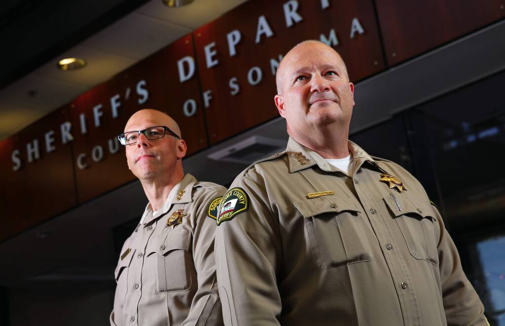 Sonoma County Sheriff Steve Freitas, right, and Assistant Sheriff Robert Giordano. (CHRISTOPHER CHUNG/ PD FILE)