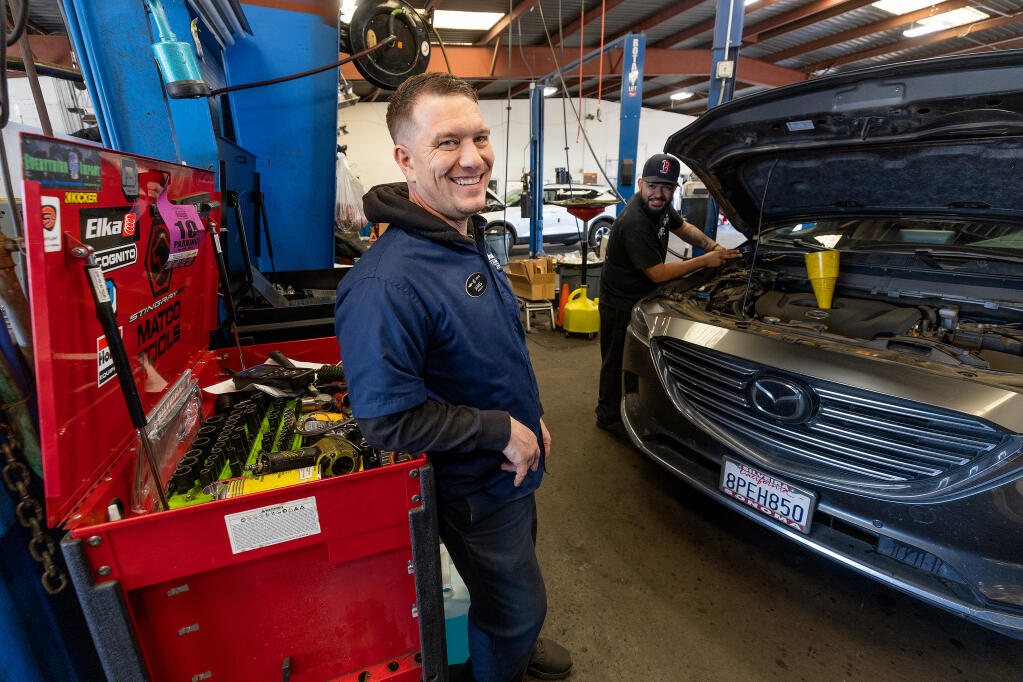 Service manager James Humphries keeps a dozen mechanics busy at Silveira Chevrolet in Sonoma Monday, April 3, 2023. (John Burgess/The Press Democrat)