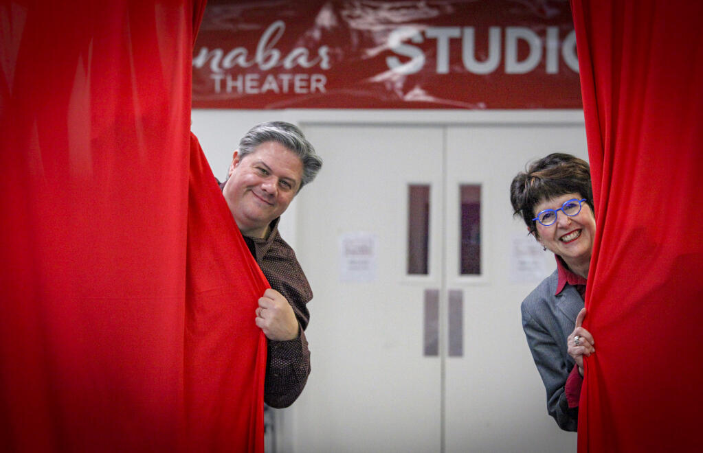 Nathan Cummings Artistic/Education Director and Diane Dragone Executive Director of Cinnabar Theater in their new studio space at the Petaluma Outlet Mall._ Friday, March 17, 2023. _(CRISSY PASCUAL/ARGUS-COURIER STAFF)