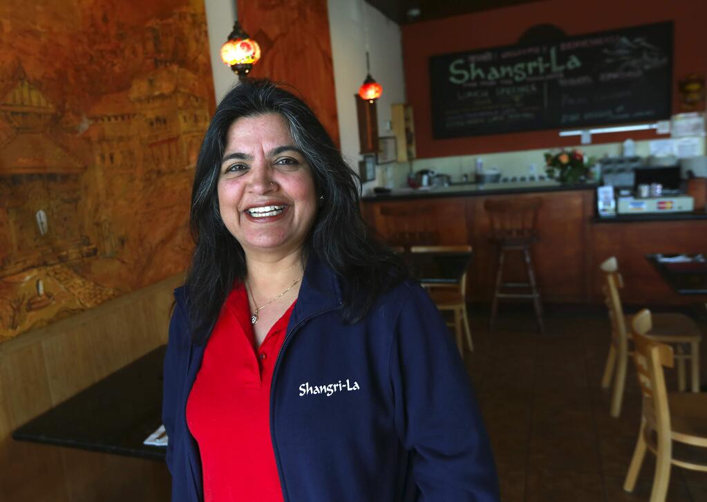 PHOTO: 1 by The Press Democrat-Meenakshi Sharma co-owns with her brother Shangri-La Café & Grill in Rohnert Park.