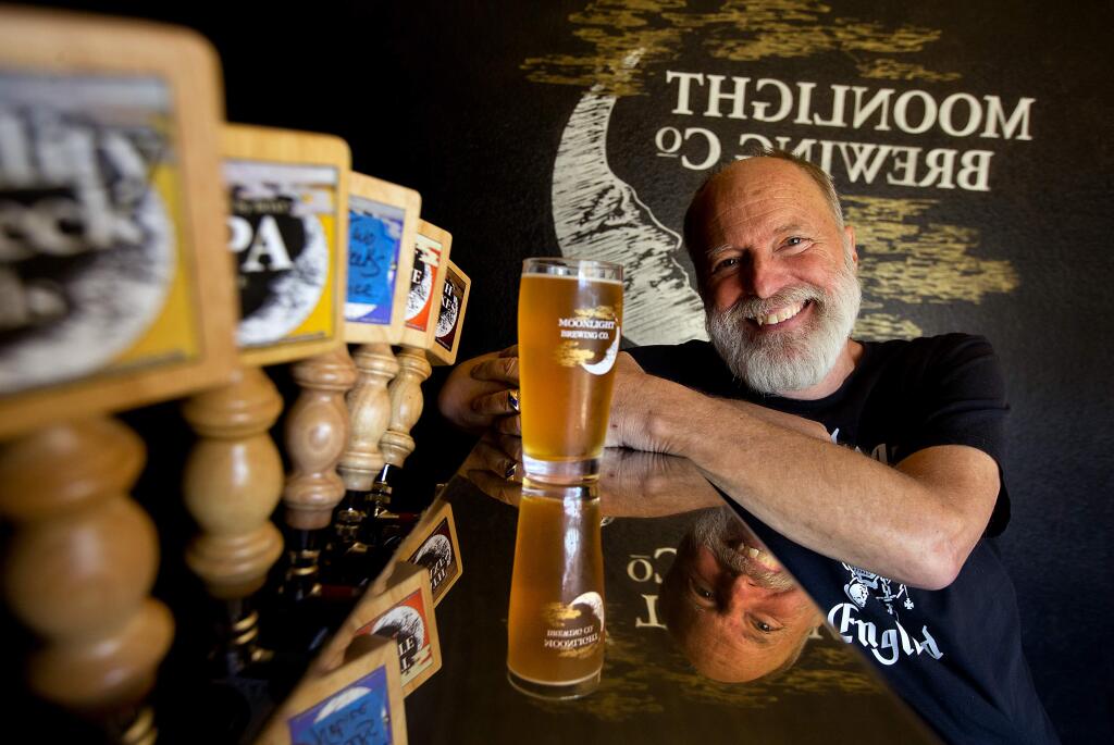 Brian Hunt now has Moonlight Brewing Company back in full local ownership, after Napa Valley vintner-brewer Patric Rue bought the half-stake that had been sold to Petaluma-based Lagunitas Brewing Company in 2016. (JOHN BURGESS/The Press Democrat)