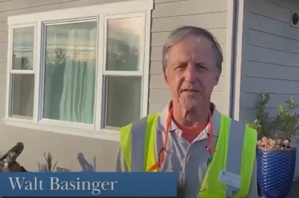Walt Basinger, volunteer lead, Redwood Empire Food Bank, is seen as he accepts recognition by video during the 2020 North Bay Nonprofit Leadership Awards on Dec. 15, 2020. (screenshot)