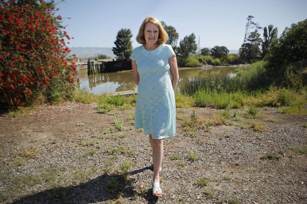 Petaluma, CA, USA. Monday, May 01, 2017._ Mary Stompe, Executive Director of PEP Housing, walks on the property where they hoped to develop a senior housing project but have been stalled and frustrated by what she believes is the city reneging on its promise. (CRISSY PASCUAL/ARGUS-COURIER STAFF)