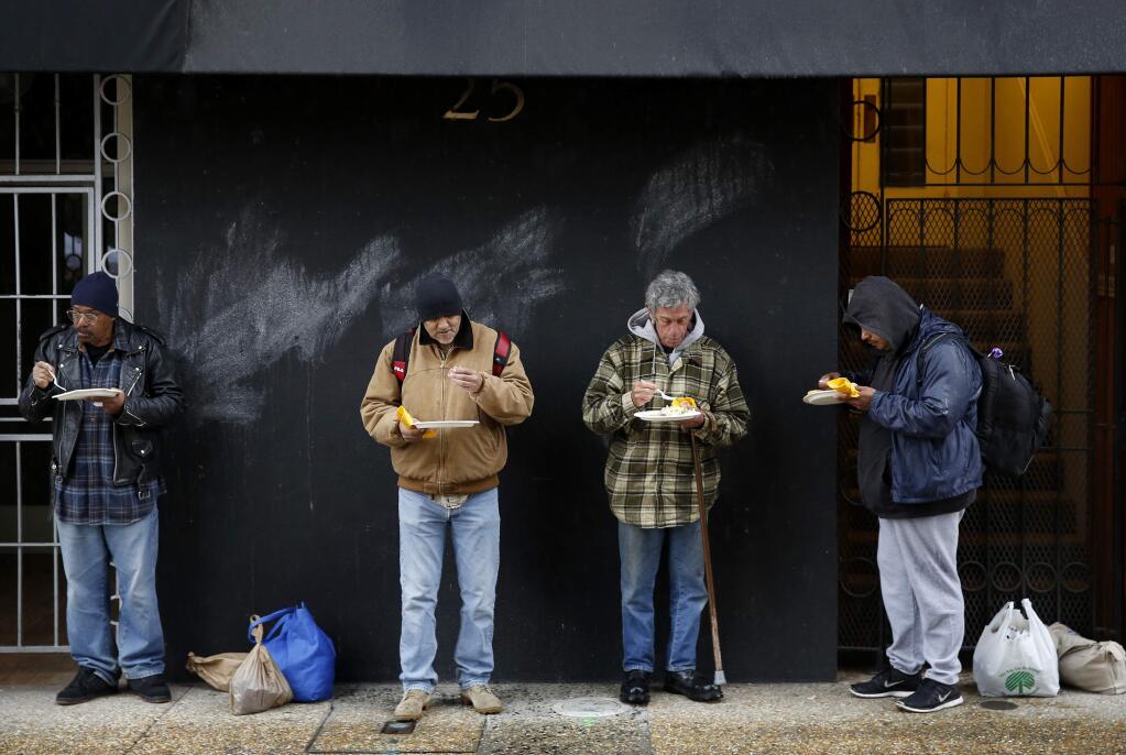 Sonoma County has a distressingly high homeless rate, according to Jennielynn Holmes, director of shelter and housing for Catholic Charities of Santa Rosa, it is about three times the national average. (Beth Schlanker/ The Press Democrat, 2015)