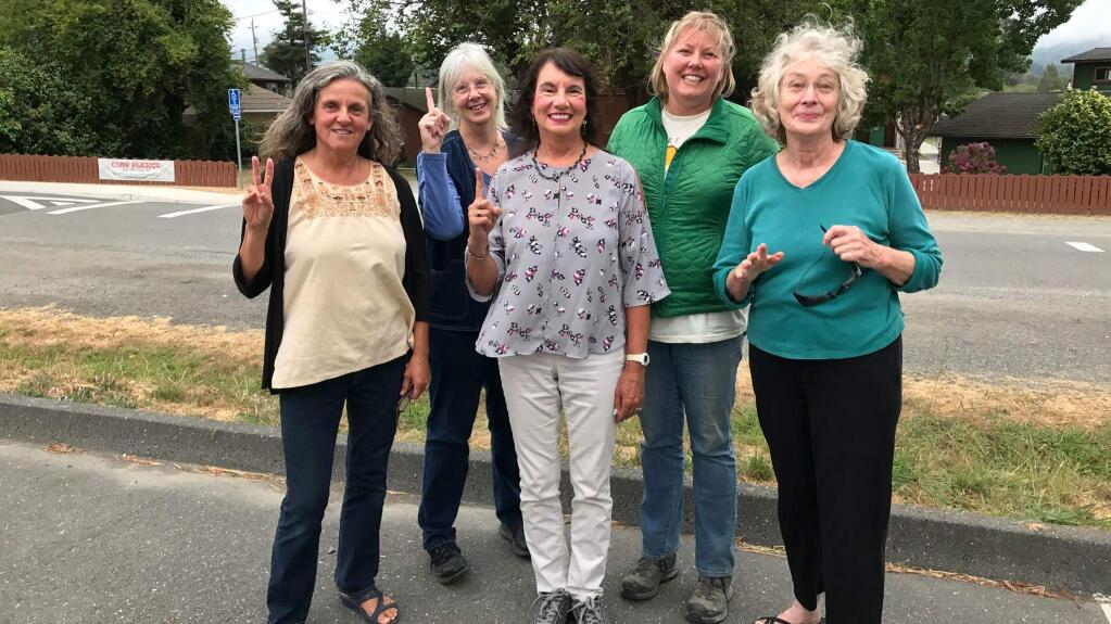From left: Elizabeth Mackay, Jean Lynch, Mayor Adelene Jones, Summer Daugherty and Bobbi Ricca make up the Blue Lake City Council. (ROBIN ABCARIAN / Los Angeles Times)