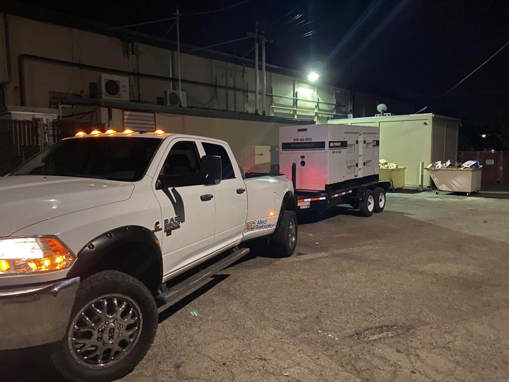 An Allied Rental Company generator is delivered behind a North Bay grocery store on July 15, 2020. (courtesy photo)