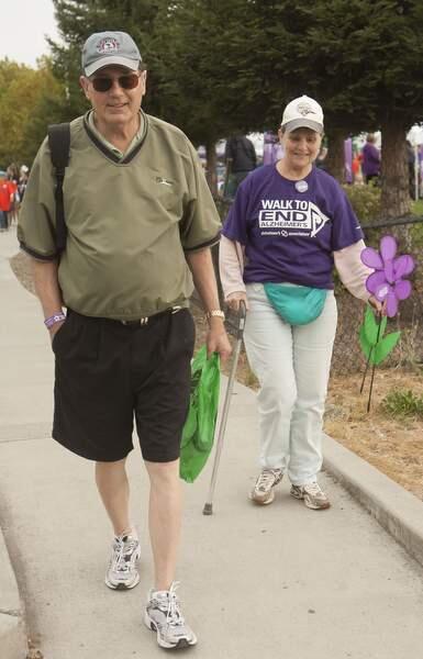 Andy & Kathy Vanfleet of Novato were two of 1500 or so entrants in the Walk to End Alzheimer's at Shollenberger Park, Petaluma on Saturday, October 17, 2015. (JOHN O'HARA/ FOR THE ARGUIS-COURIER)