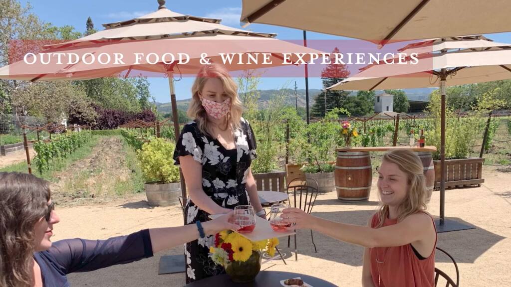 Video is one of the tools Napa Valley's Peju Province Winery uses to acquaint visitors to its reopened tasting experience in June 2020 are new coronavirus protocols such as masks for staff, by-appointment-only sessions and social distancing between tables and groups. (Facebook / Peju winery)
