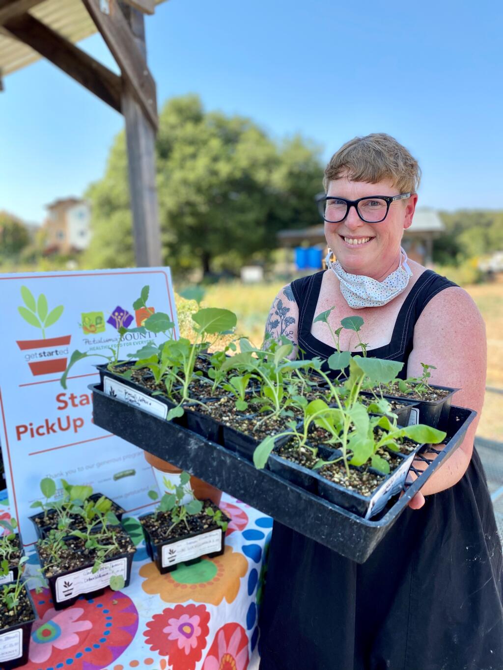 Emma Logan dropping off an impressive 20 start kits last year. The getstarted program managed to distribute 300 vegetable starter packs to 255 families in 2020, and is seeking volunteers again to start the seedlings.  Volunteers asked to sign up at getstarted.garden by March 31. (COURTESY OF GETSTARTED)