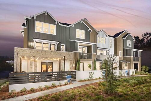 The first model homes for City Ventures’ Round Barn 237-all-electric-townhome project are completed in 2020 in Santa Rosa’s Fountaingrove neighborhood. (courtesy of City Ventures)
