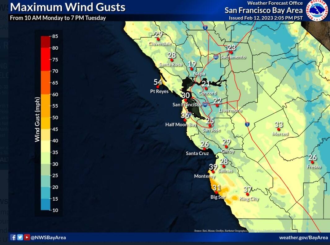 Gusts up to 50 mph to hit North Bay coast; wind advisory in effect until Tuesday
