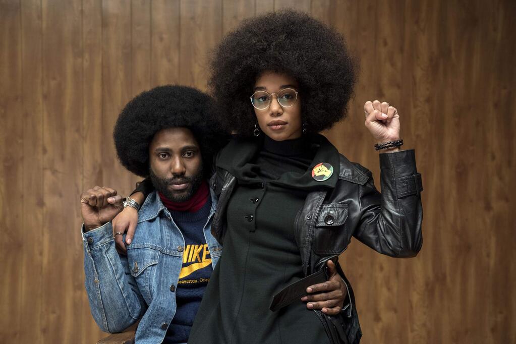 John David Washington as Ron Stallworth, an African American police detective who, though a series of accidents and misidentifications, manages to infiltrate the Colorado Springs Klu Klux Klan. Laura Harrieras Patrice Dumas, a college student with whom Stallworth debates politics. (Focus Features)