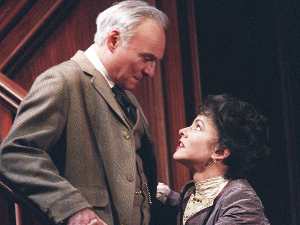 FILE — Kenneth Welsh and Stockard Channing in the play “The Little Foxes” at the Vivian Beaumont Theater in New York, April 15, 1997. Welsh, a prolific Canadian stage and screen actor who was best known as the murderous, unhinged villain Windom Earle on “Twin Peaks,” died at home in Sanford, Ontario on May 5, 2022. He was 80. (Sara Krulwich/The New York Times)