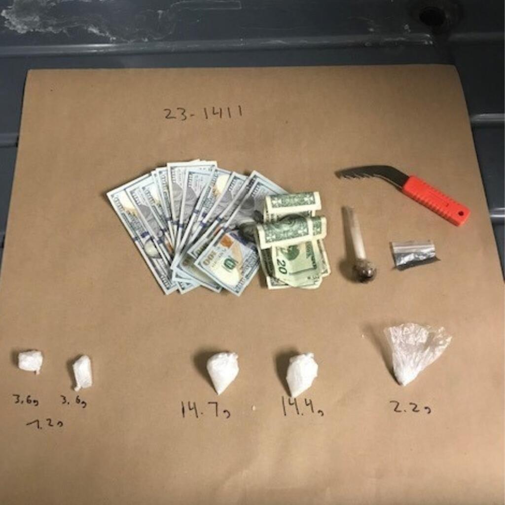 Rohnert Park police arrested a Berkeley man on suspicion of multiple drug charges after finding crystal meth and more than $1220 cash on his person. The suspect also had three outstanding warrants for his arrest. (Rohnert Park Department of Public Safety)