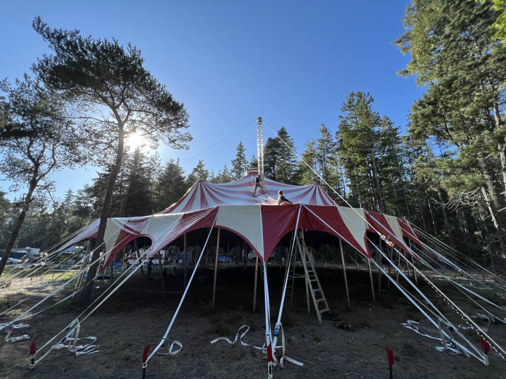 The Flynn Creek Circus, based near Mendocino, travels with its own big tent. (Nicole Laumb)