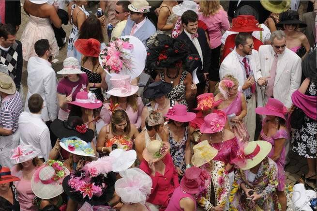 A battle for the most elegant or most outlandish Derby hat.