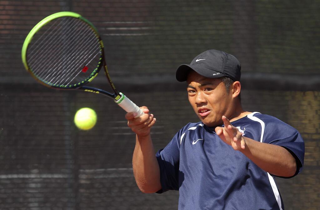 Rancho Cotate senior Alec Wong is a former All-Empire boys tennis player of the year. (John Burgess / The Press Democrat)