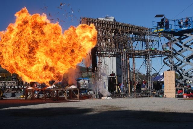 A fiery ball marks a scene shot during the Lone Ranger filming at 32Ten Studios. (Courtesy photo)