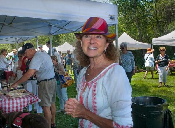 Marin French Cheese Marketing and Public Relations person Lynne Devereuk at Marin French Cheese's 150th Anniversary Celebration on Sunday, June 14, 2015. (JOHN O'HARA/FOR THE ARGUS-COURIER)