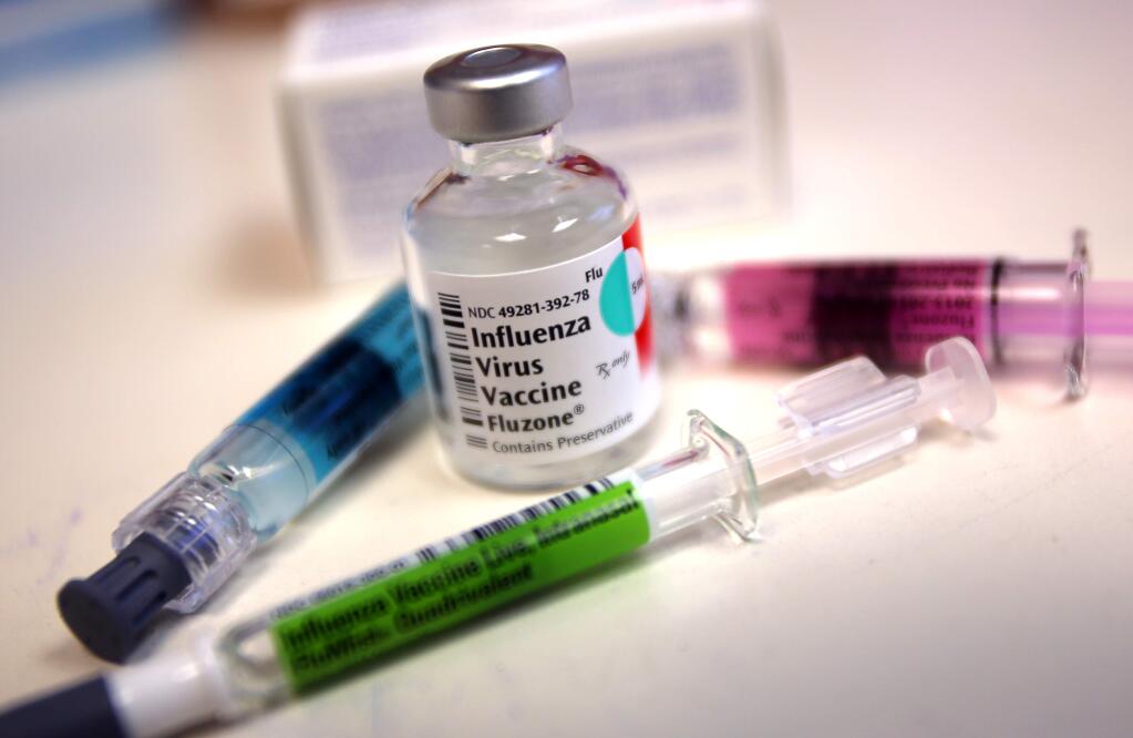 Inflenza vaccines at Annadel Medical Group in Santa Rosa on Thursday, Jan. 9, 2014. (CHRISTOPHER CHUNG/ PD FILE)