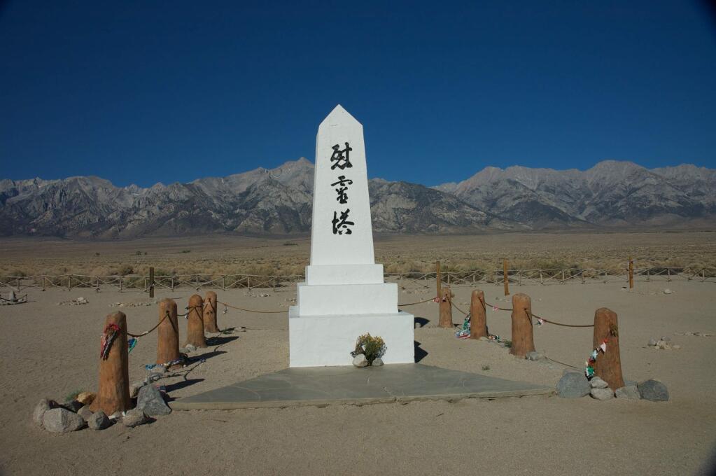 The cemetery at the Manzanar interment camp with Mount Williamson in the background. (PETE GOLIS / For The Press Democrat)