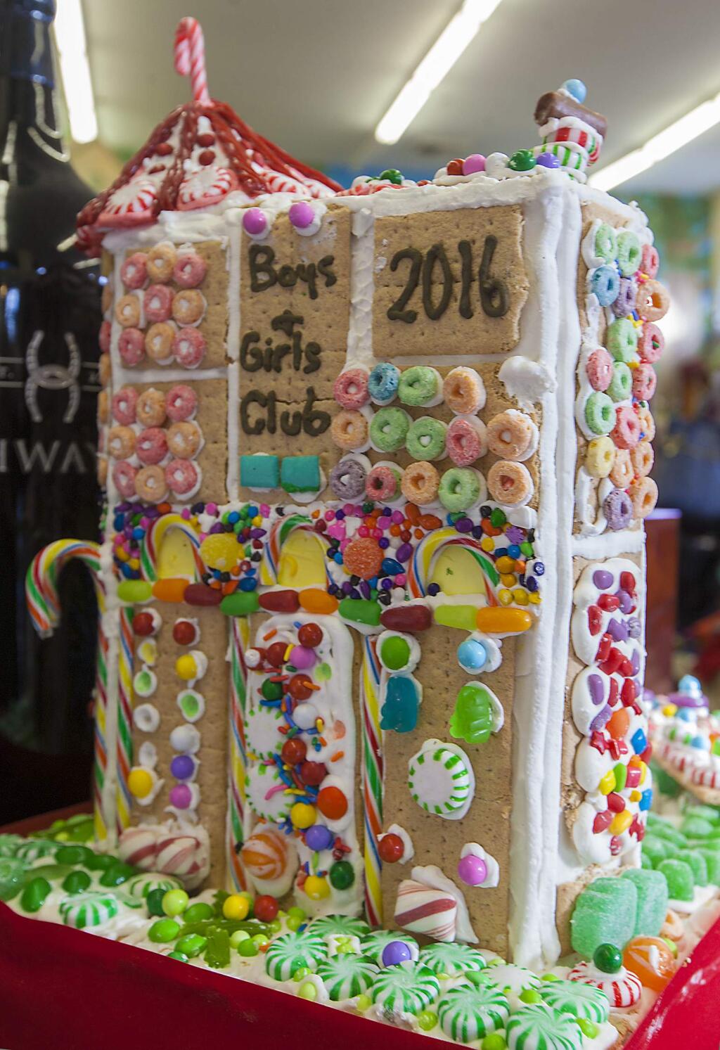 Highway 12 Vineyards & Winery submission honors the Boys and Girls Clubs of Sonoma. Six wineries throughout the valley are competing for best gingerbread creation. Displayed in each of their tasting rooms, guests are invited to vote for their favorites. (Photo by Robbi Pengelly/Index-Tribune)