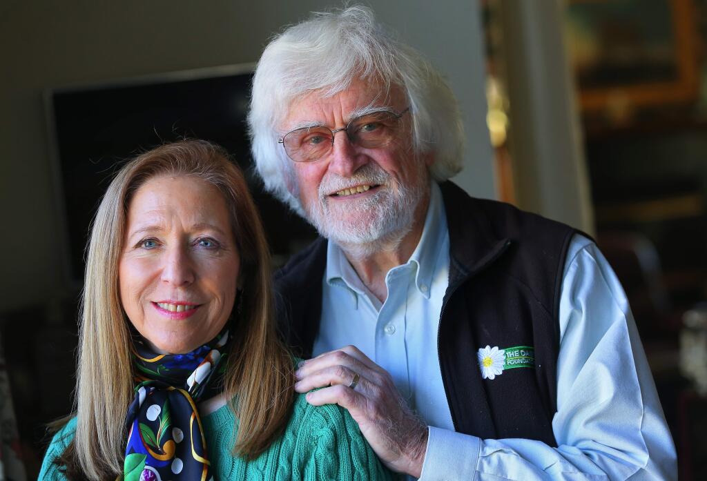 Bonnie and Mark Barnes founded and operate the DAISY Foundation, which acknowledges the extraordinary care by nurses at hospitals. They created the foundation as a means of expressing their gratitude towards nurses in memory of their son, Patrick. (Christopher Chung/ The Press Democrat)