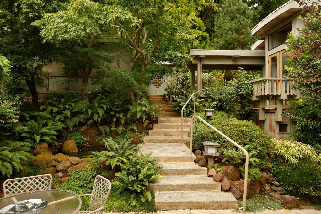 Julie Monson's Japanese-inspired home garden, in Point Reyes Station, California, on Monday, August 14, 2017. Monson wrote the book, 'Gardening on California's Coast.' (Alvin Jornada / The Press Democrat)