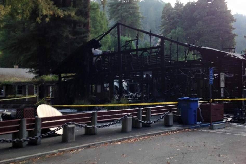 A fire at the Odd Fellows Recreation Club along the Russian River destroyed a general store and restaurant on Tuesday, Aug. 4, 2015. (WWW.FACEBOOK.COM)