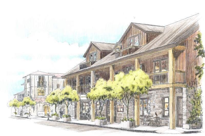 A sketch of the proposed West Napa Street hotel.