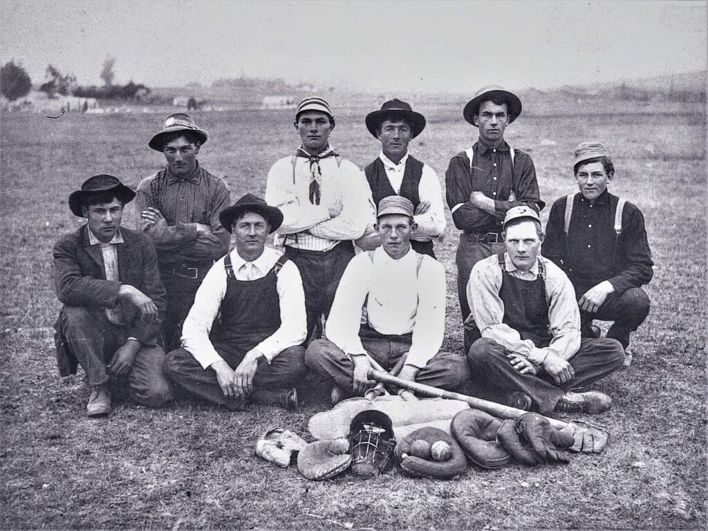 The Two Rock Ranch baseball team poses for a photo in 1904. (Courtesy of the Sonoma County Library)