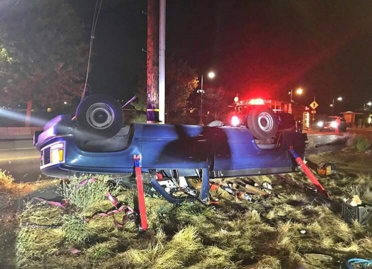 Daniel Hernandez, 25, of Petaluma, was arrested Saturday night on suspicion of driving under the influence of alcohol after he flipped his pickup truck in west Petaluma. (Courtesy of the Petaluma Police Department)